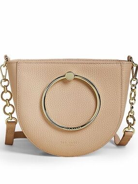 Ted Baker Blush Pink Pebbled Leather Crossbody with Gold Ring